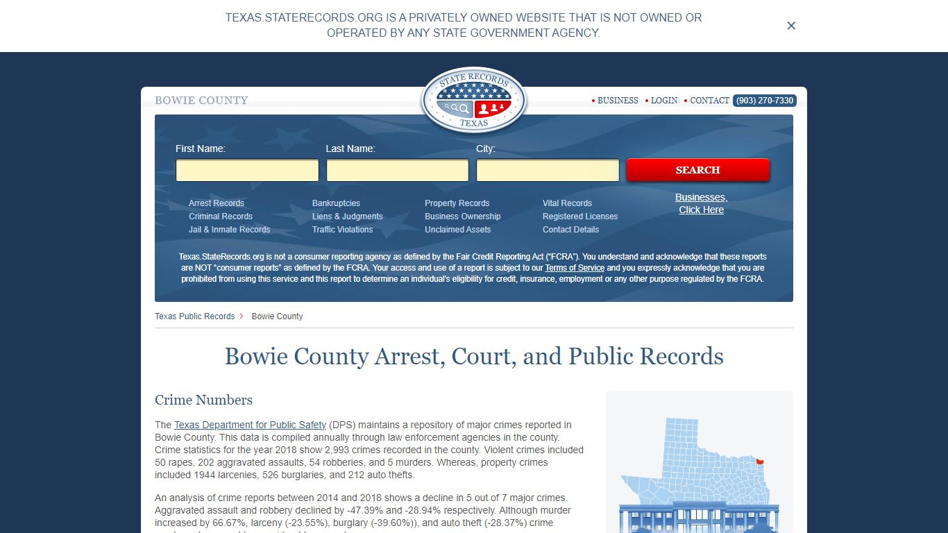 Bowie County Arrest, Court, and Public Records